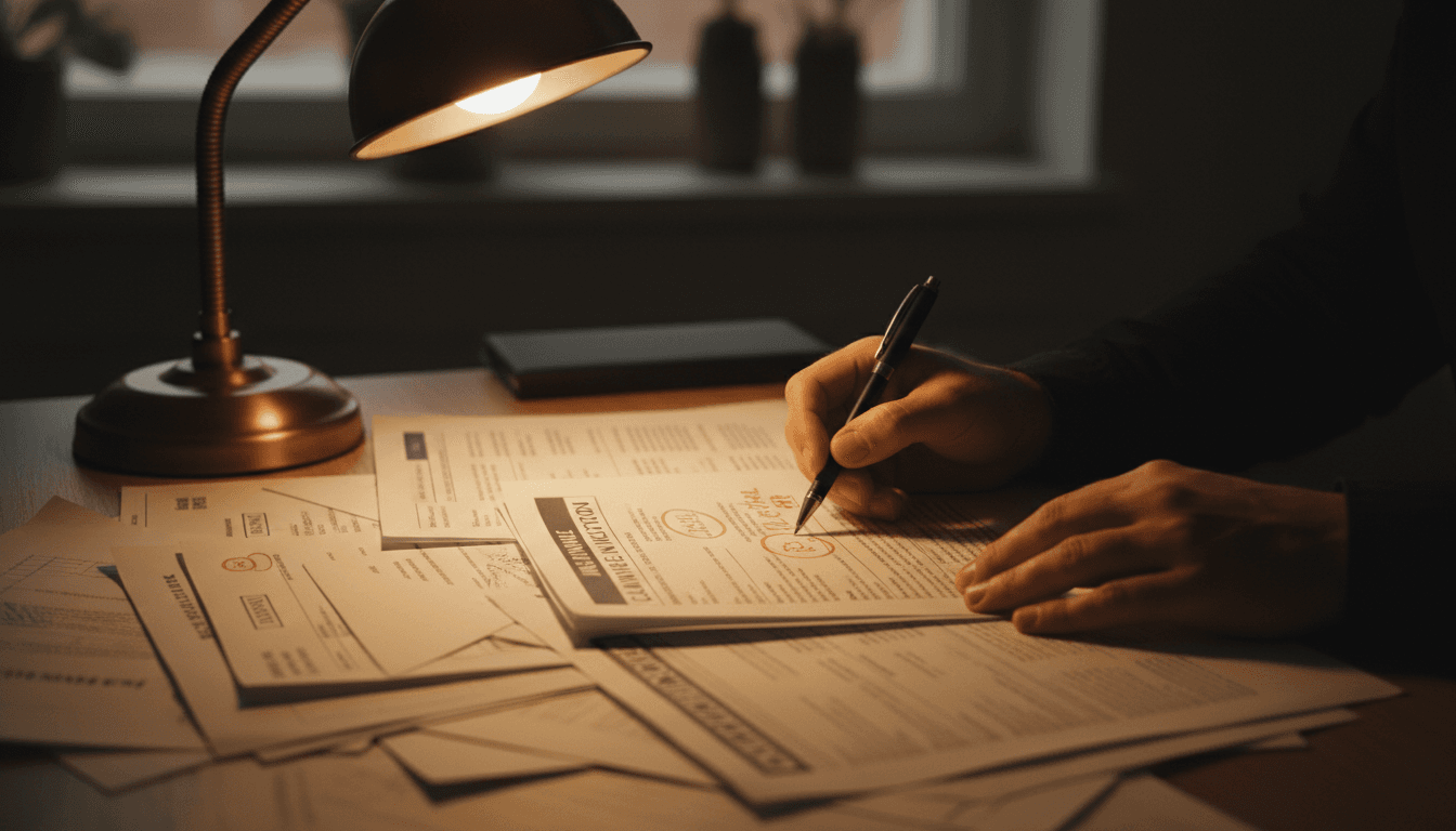 Claims specialist reviewing insurance denial letter